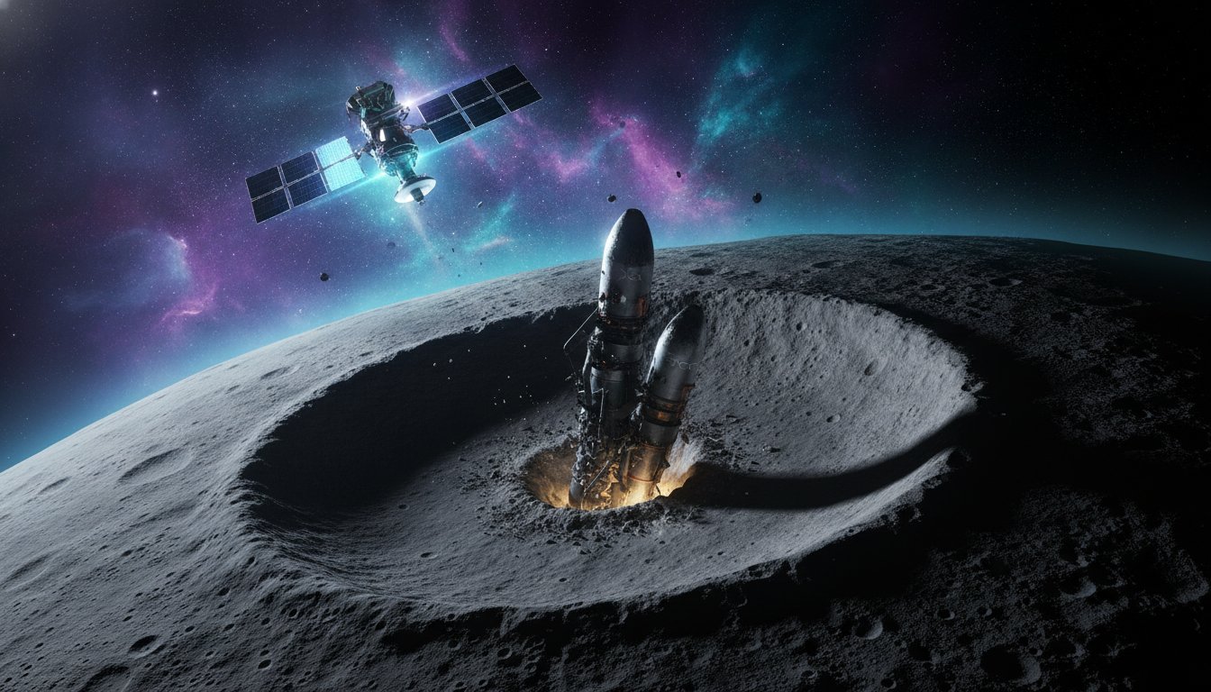 Unveiling the Moon's Newest Scar: SpaceX Rocket's Impact Crater Imaged by Danuri Orbiter